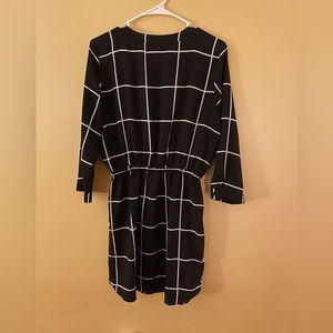 Loft Black Striped Dress Size Medium